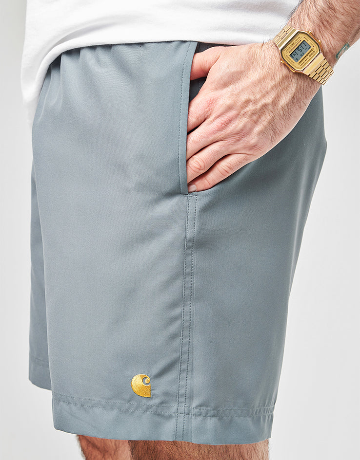 Carhartt WIP Chase Swim Trunks - Velvet Green/Gold