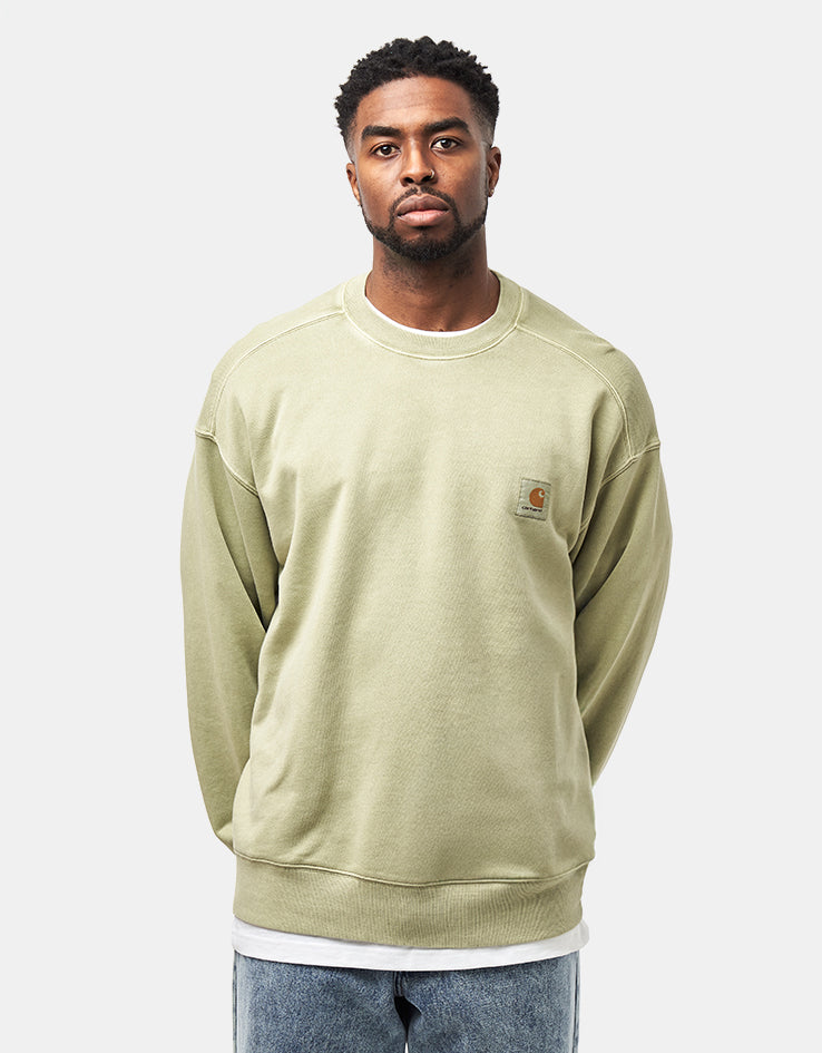 Carhartt WIP Nelson Sweat - Gentle Green (Garment Dyed)