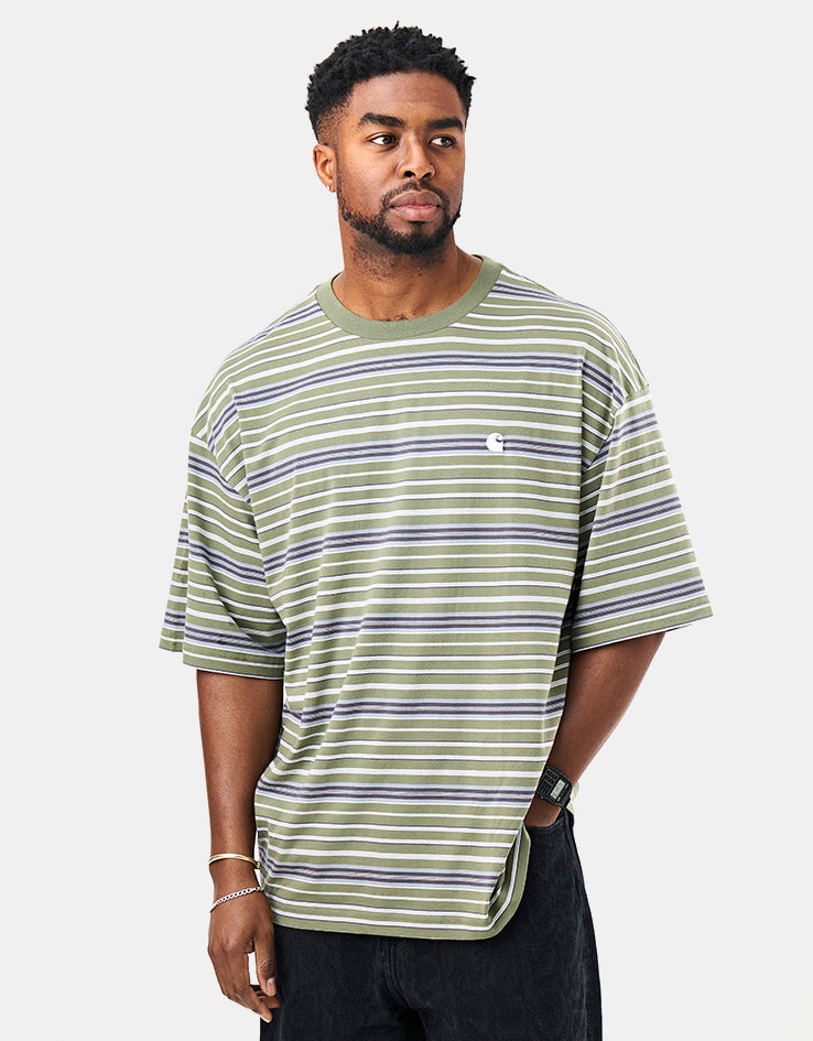 Carhartt WIP S/S Zane T-Shirt - Zane Stripe/Dollar Green