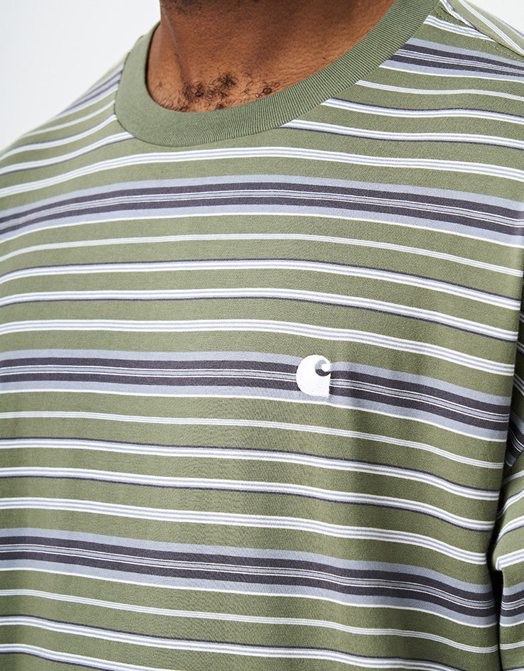Carhartt WIP S/S Zane T-Shirt - Zane Stripe/Dollar Green
