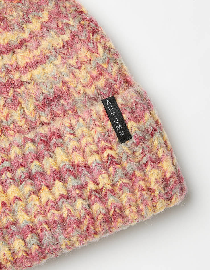 Autumn Marbled Knit Beanie - Red