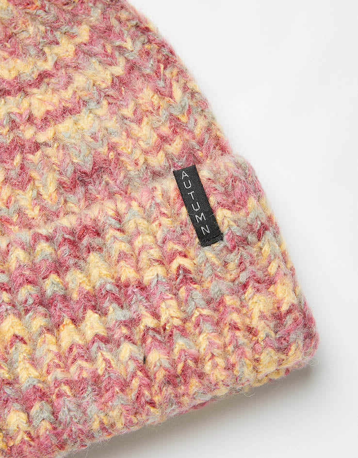 Autumn Marbled Knit Beanie - Red