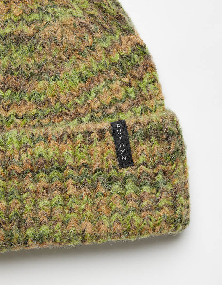 Autumn Marbled Knit Beanie - Green