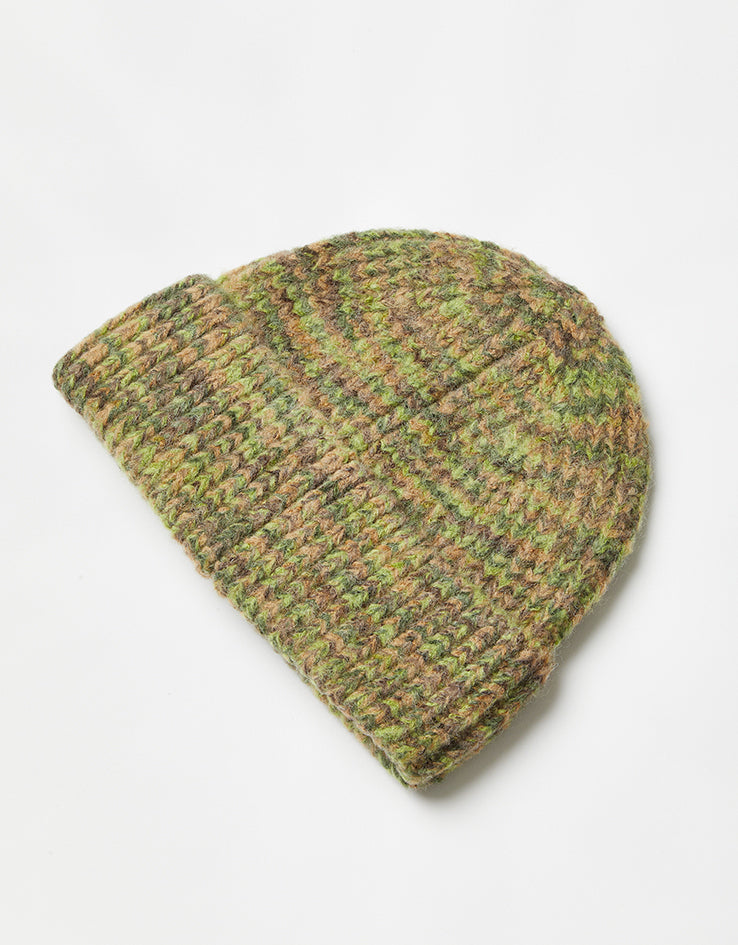 Autumn Marbled Knit Beanie - Green