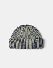 Autumn Cord Double Roll Beanie - Navy
