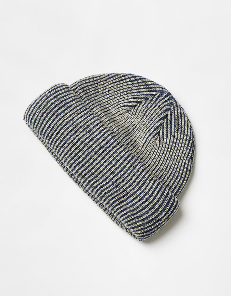 Autumn Cord Double Roll Beanie - Navy