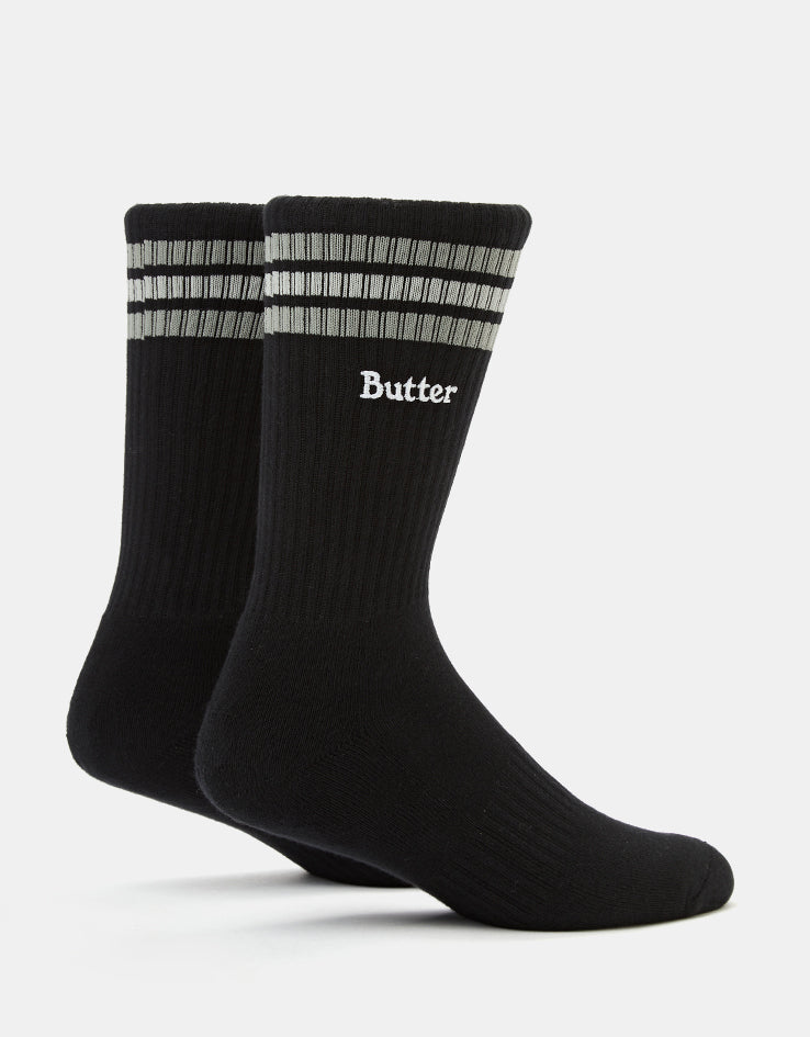 Butter Goods Stripe Crew Socks - Black