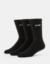 Butter Goods Basic 3 Pack Crew Socks - Black