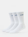 Butter Goods Basic 3 Pack Crew Socks - White