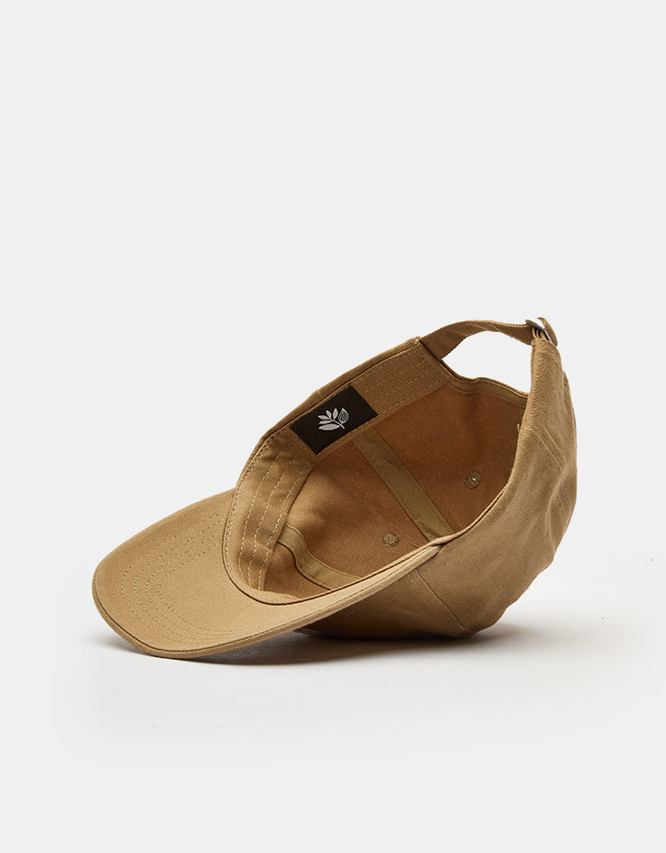 Magenta Bossed Dad Cap - Beige