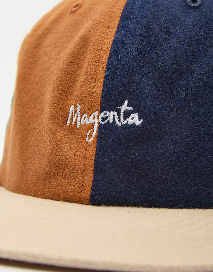 Magenta Panels 6 Panel Cap - Beige