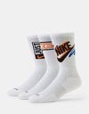 Nike Everyday Plus 3 Pack Crew Socks - White/Black Trio