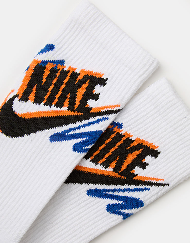 Nike Everyday Plus 3 Pack Crew Socks - White/Black Trio