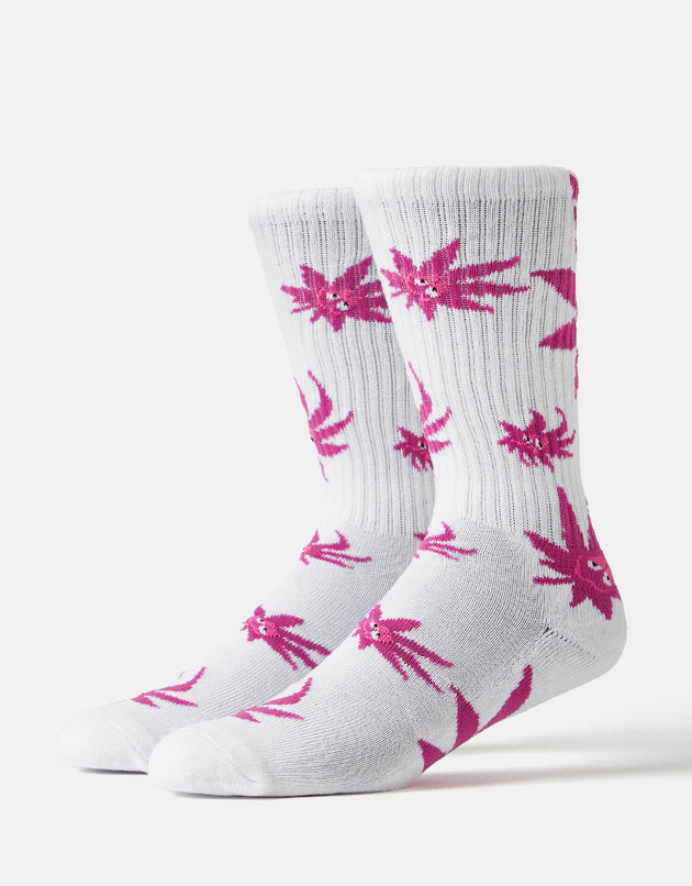 HUF Green Buddy Exhale Socks - White