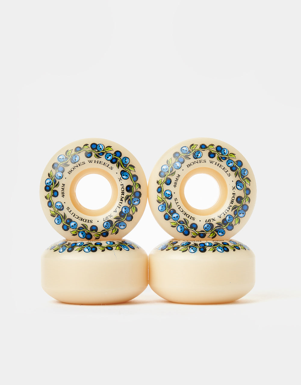 Bones Skull Berries X-Formula V5 Sidecut 97a Skateboard Wheels - 48mm