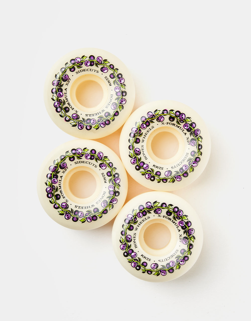 Bones Skull Berries X-Formula V5 Sidecut 97a Skateboard Wheels - 52mm
