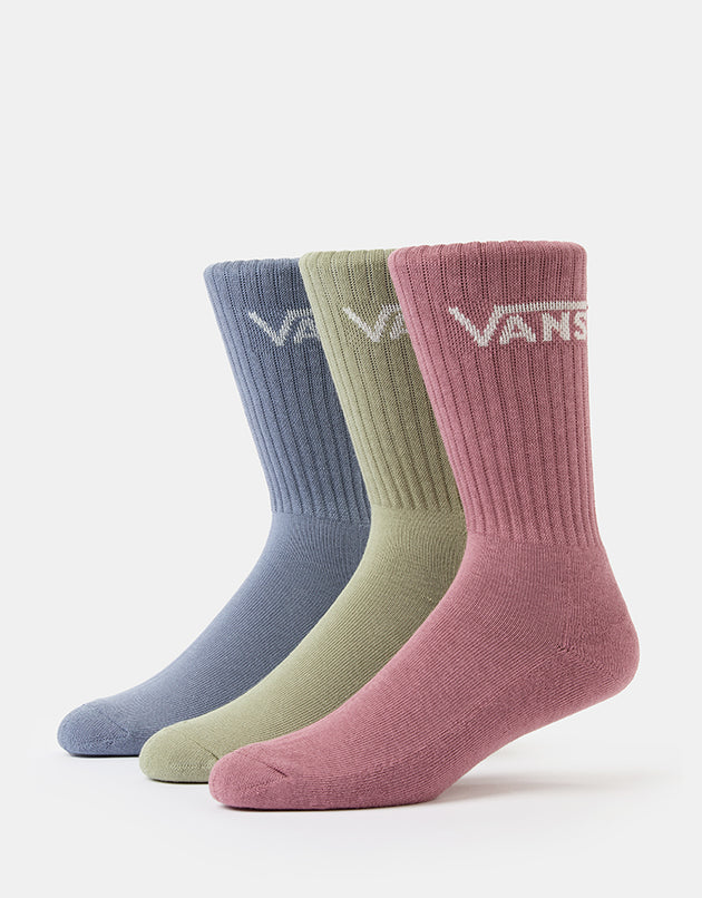 Vans Classic 3 Pack Crew Socks - Glacial Slate