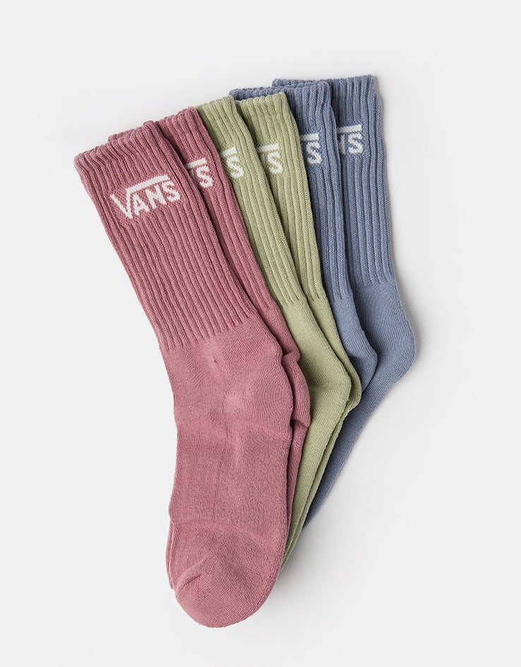Vans Classic 3 Pack Crew Socks - Glacial Slate