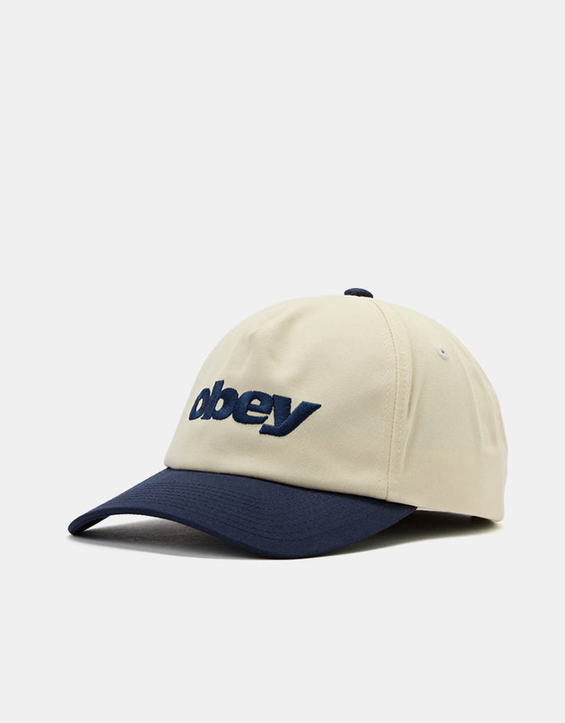 Obey Delta 5 Panel Snapback Cap - Navy Multi