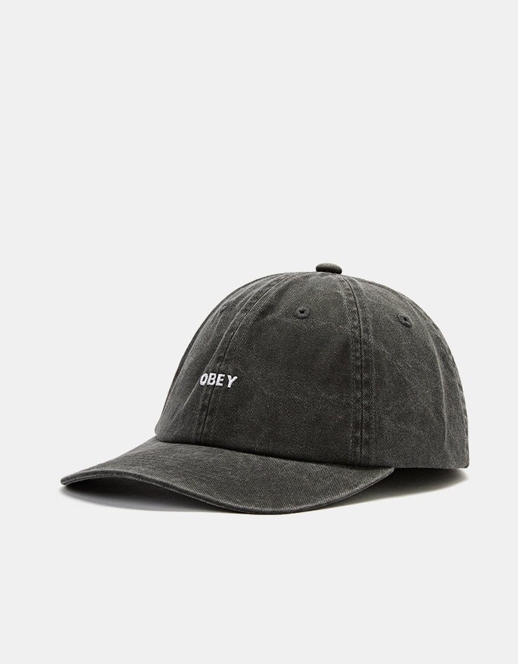 Obey Pigment Bold 6 Panel Strapback Cap - Pigment Black
