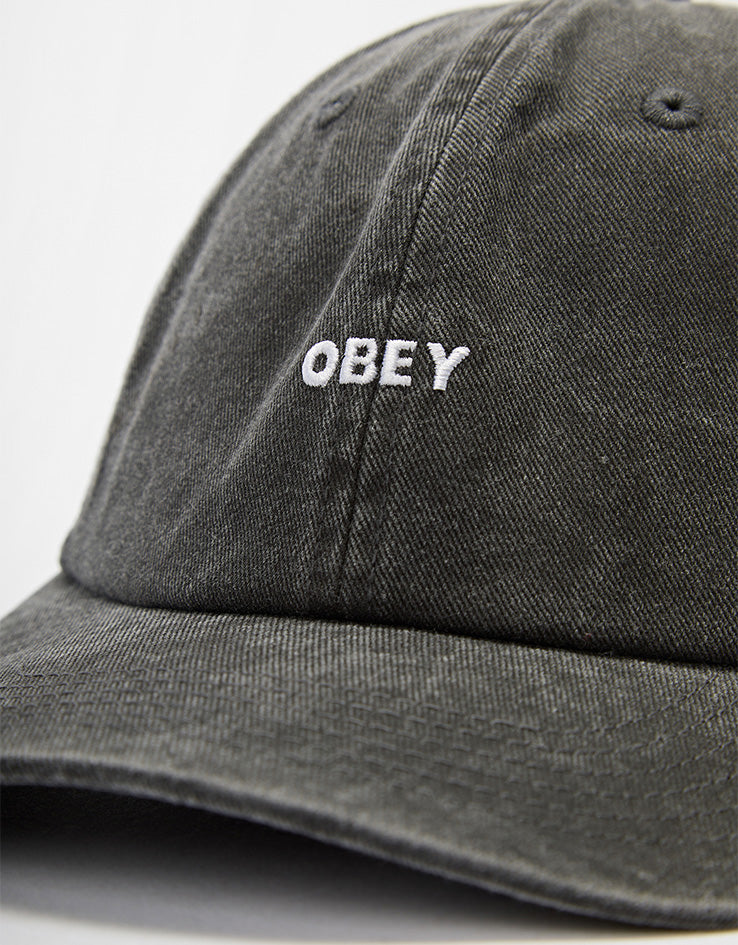 Obey Pigment Bold 6 Panel Strapback Cap - Pigment Black