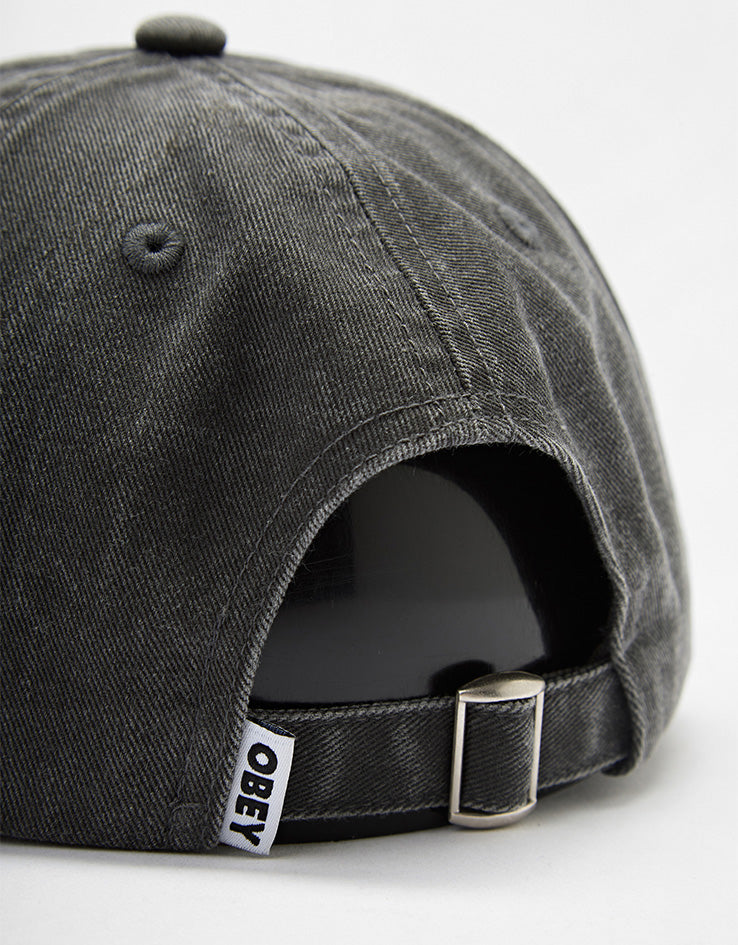 Obey Pigment Bold 6 Panel Strapback Cap - Pigment Black