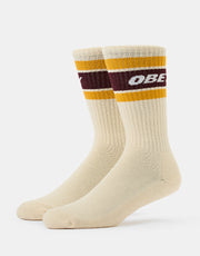 Obey Cooper II Crew Socks - Unbleached/Zinfandel
