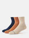 Stance Icon Quarter 3 Pack Socks - Mango