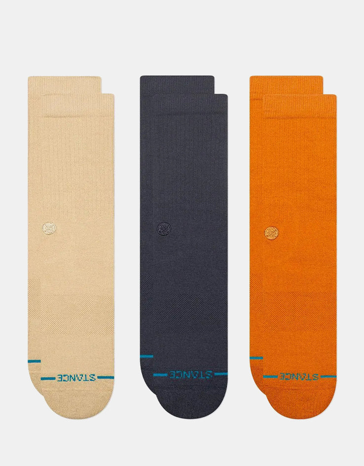 Stance Icon 3 Pack Quarter Socks - Mango