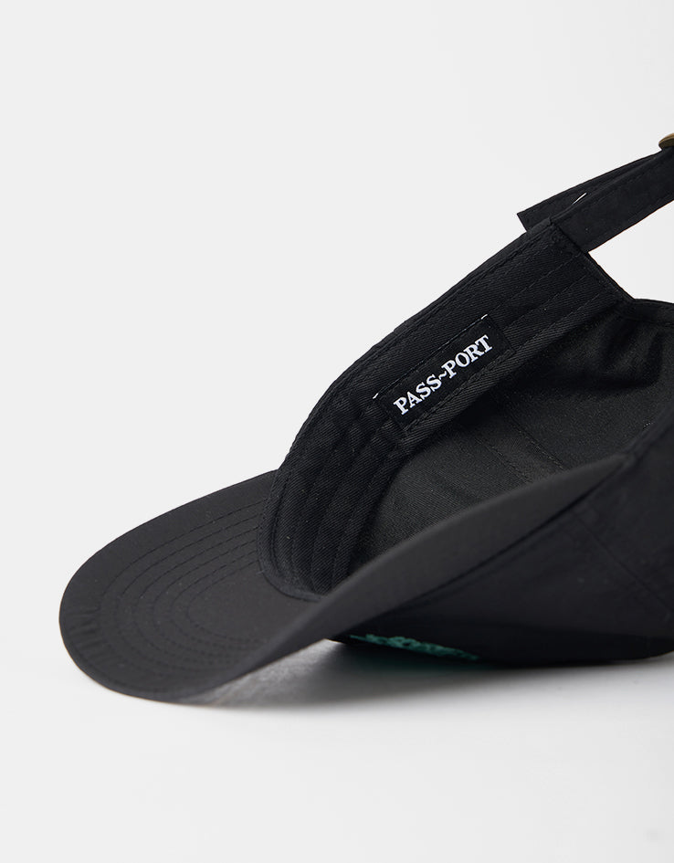 Pass Port Goes Around RPET Leagues 6 Panel Cap - Black