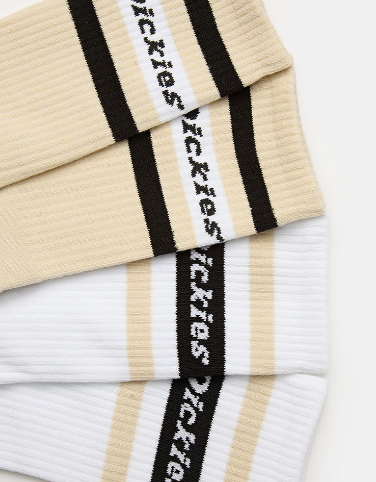 Dickies Genola 2 Pack Crew Socks - Stone