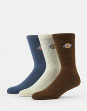 Dickies Valley Grove 3 Pack Crew Socks - Retro Indigo