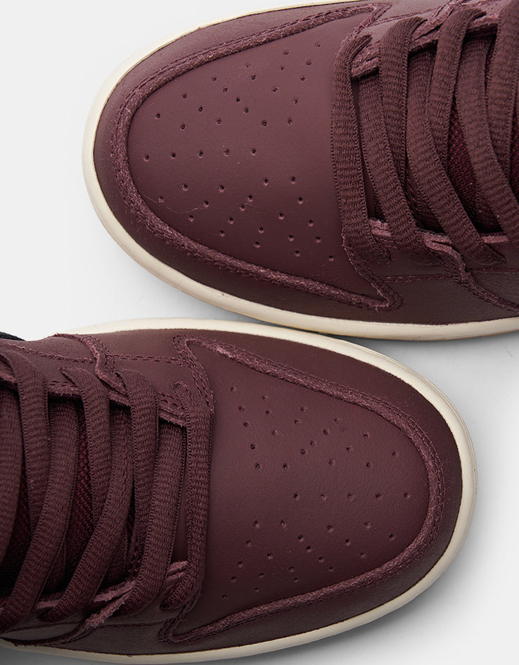 Nike SB 'Orange Label' Dunk Low Pro ISO Skate Shoes - Burgundy Crush/Black-Mystic Dates-Sail