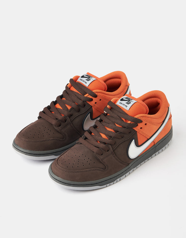 Nike SB 'Muni Pass' Dunk Low Pro Skate Shoes - Safety Orange/Wolf Grey-Baroque Brown