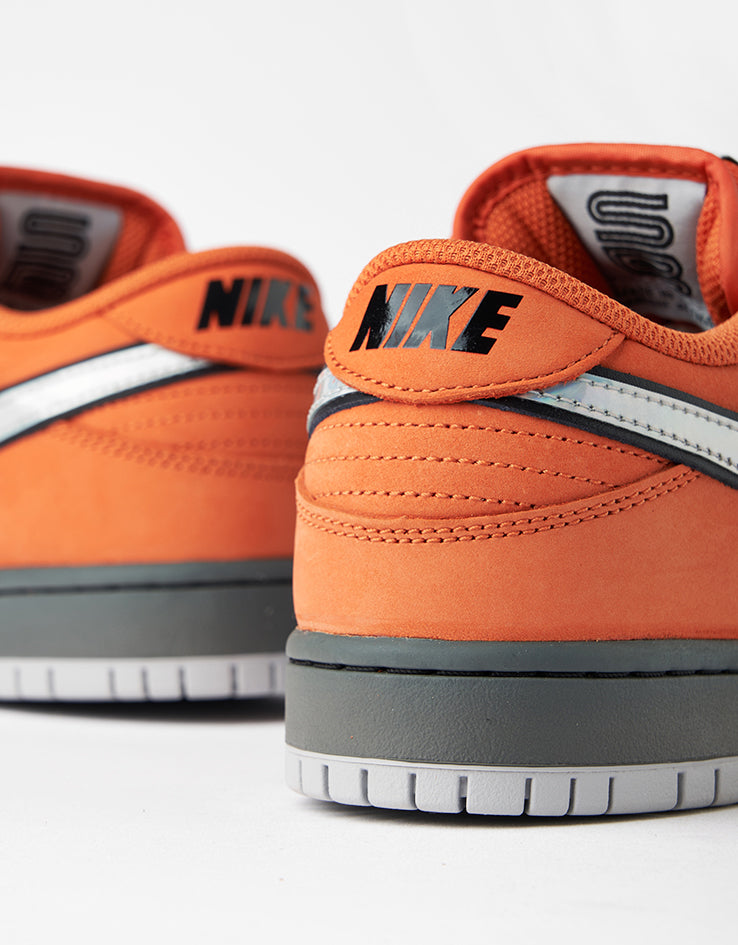 Nike SB 'Muni Pass' Dunk Low Pro Skate Shoes - Safety Orange/Wolf Grey-Baroque Brown