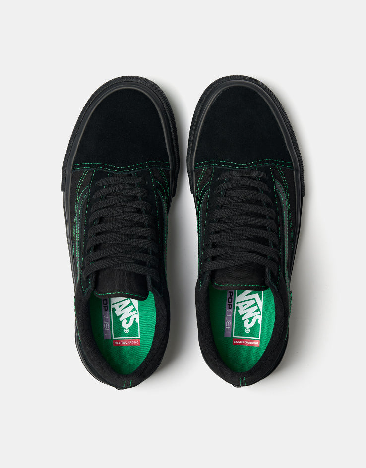 Vans Skate Old Skool Shoes - Black/Black/Green