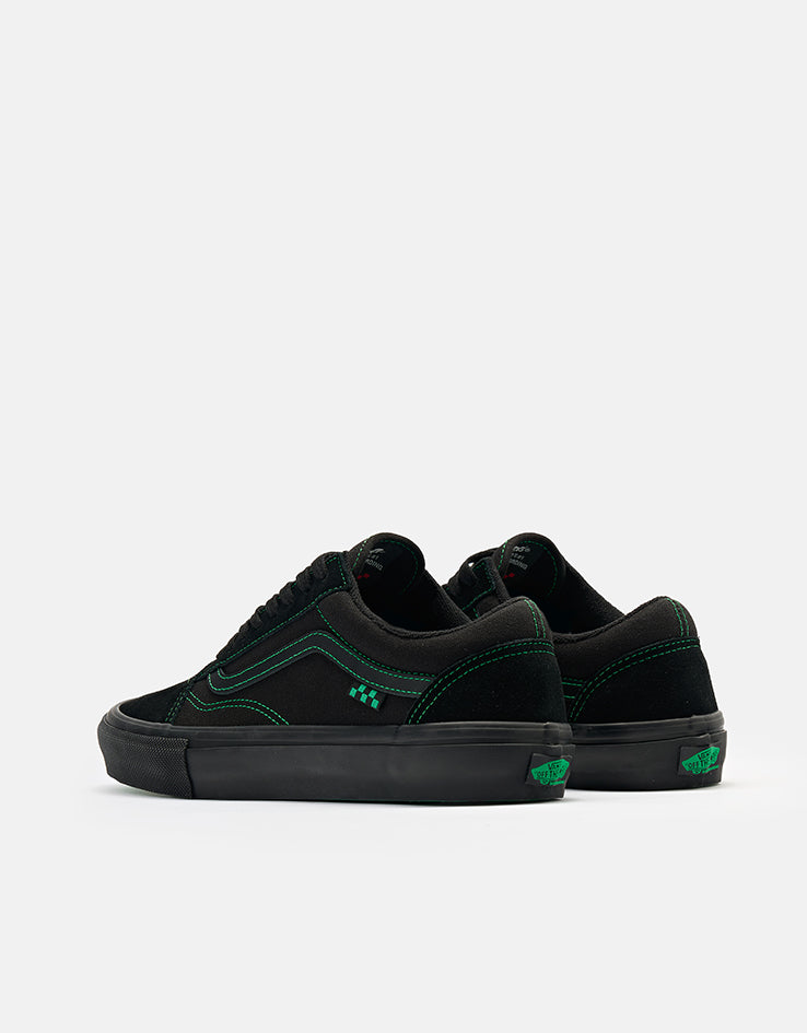 Vans Skate Old Skool Shoes - Black/Black/Green