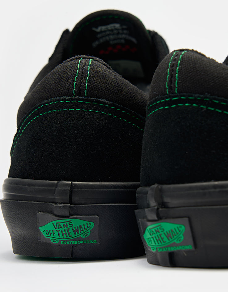 Vans Skate Old Skool Shoes - Black/Black/Green
