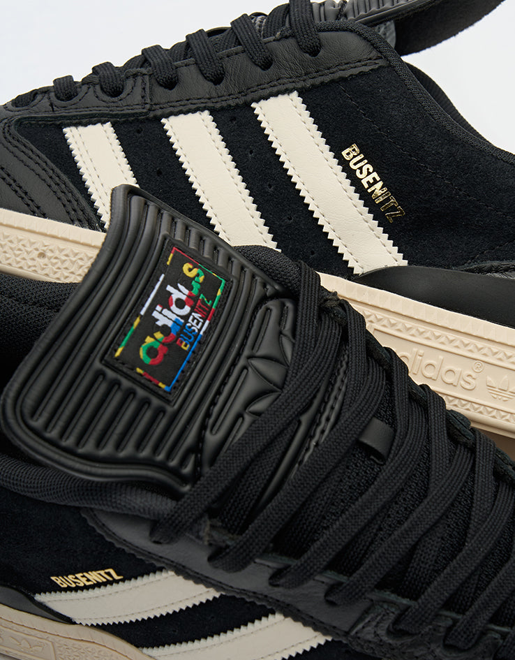 adidas Busenitz Skate Shoes - Core Black/Chalk White/Gold Metallic