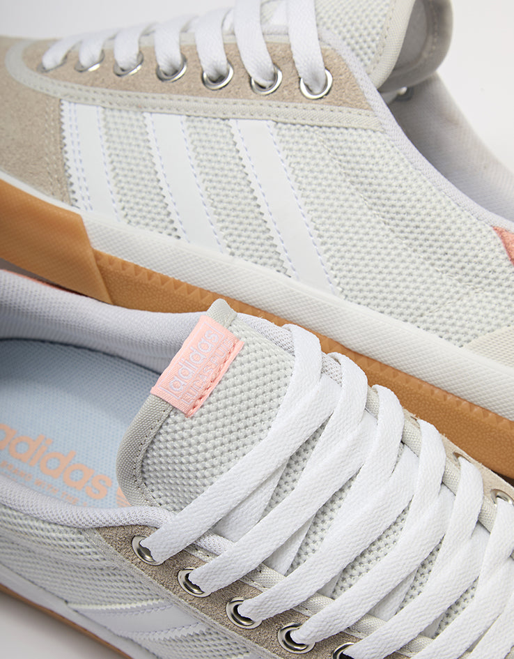 adidas Lucas Premiere Skate Shoes - White/Crystal White/Haze Coral