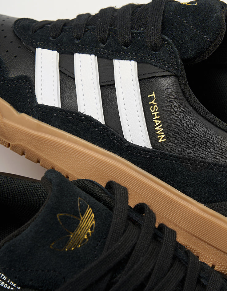 adidas Tyshawn II Skate Shoes - Core Black/Gum