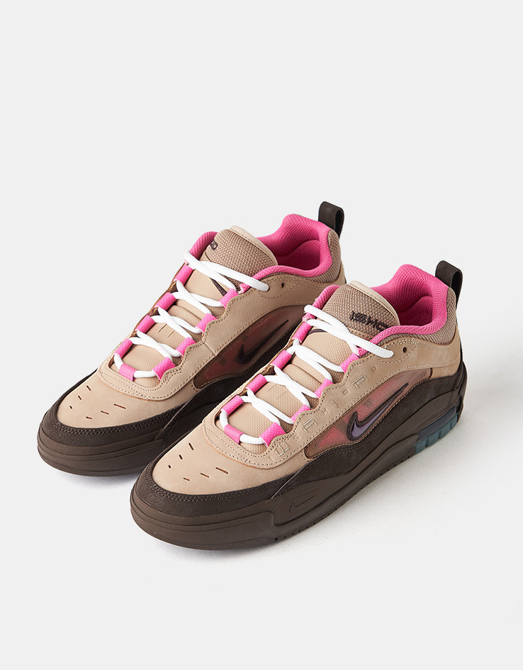 Nike SB Air Max Ishod Skate Shoes - Hemp/Baroque Brown-Pinksicle