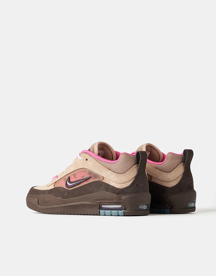 Nike SB Air Max Ishod Skate Shoes - Hemp/Baroque Brown-Pinksicle