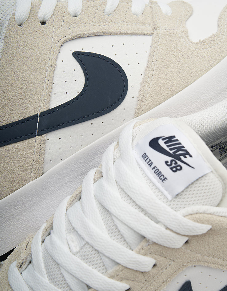 Nike SB Delta Force Vulc Skate Shoes - White/Thunder Blue-Black