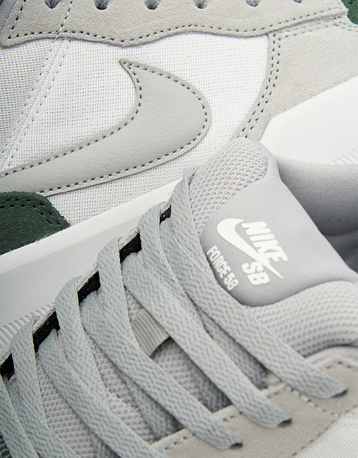 Nike SB Force 58 Skate Shoes - White/Flt Silver-Fir-White