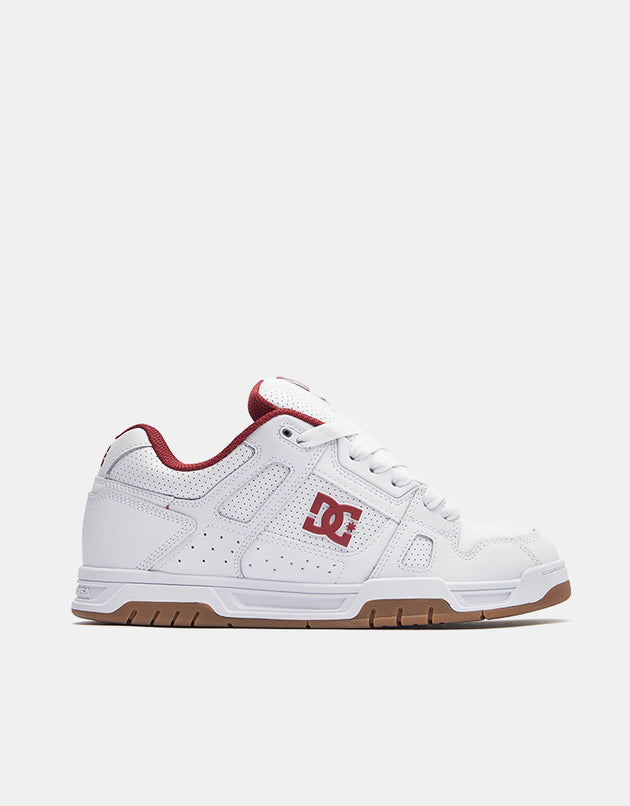 DC Stag Skate Shoes - White/Brick Red/Gum