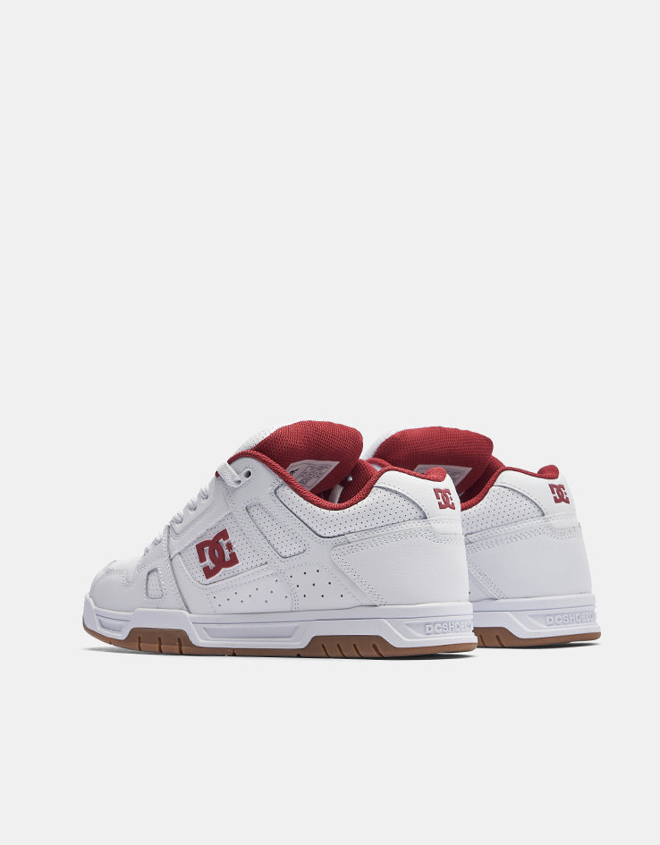 DC Stag Skate Shoes - White/Brick Red/Gum