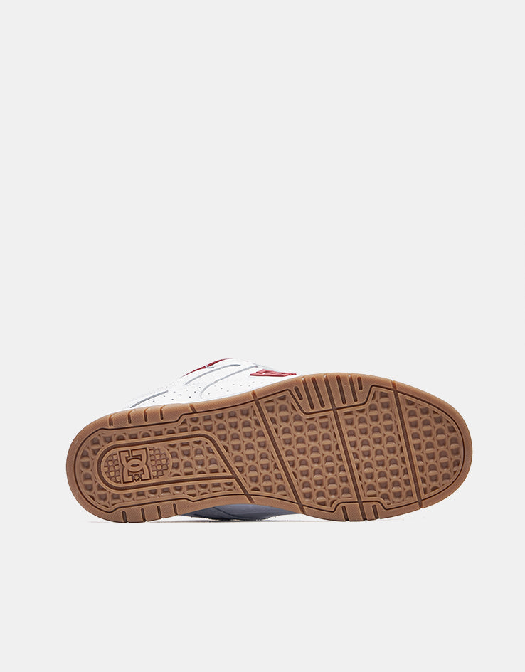 DC Stag Skate Shoes - White/Brick Red/Gum