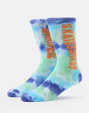 Santa Cruz Ad Rip Crew Socks - Blue Tie Dye