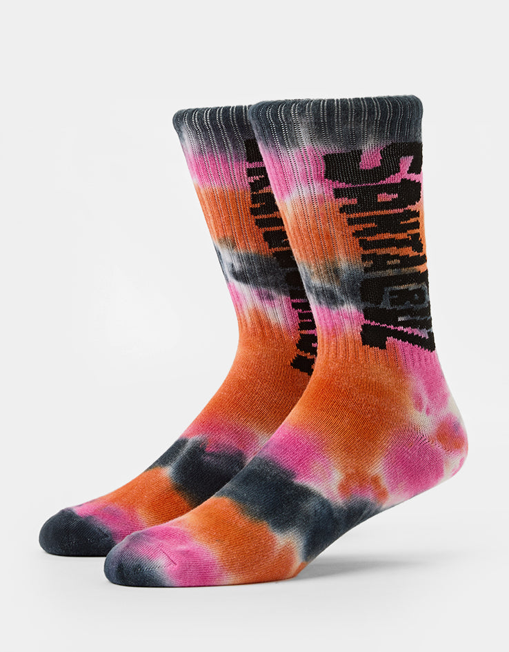 Santa Cruz Ad Rip Crew Socks - Pink Tie Dye